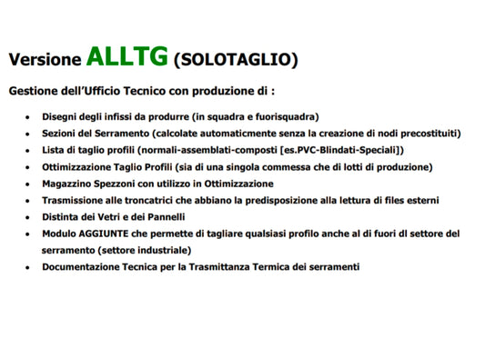 A3. VERSIONE ALLTG (SOLO TAGLIO) - SOFTWARE