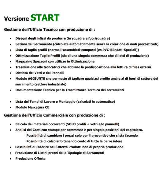 A3. VERSIONE START - SOFTWARE