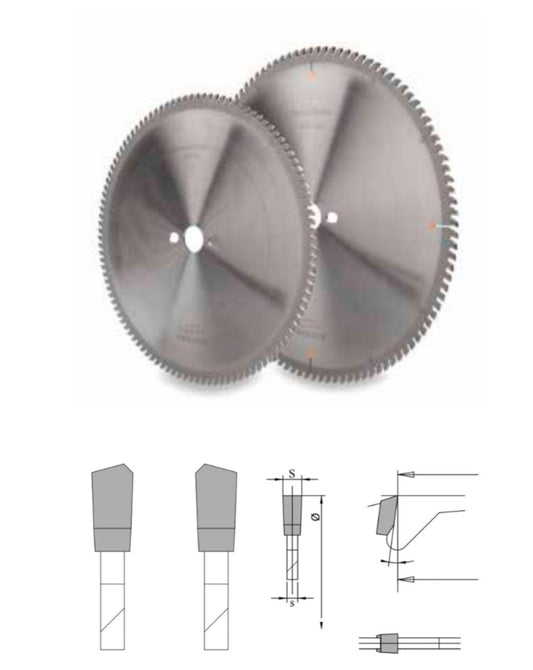 C1. Lame positive per il taglio di profilati in pvc