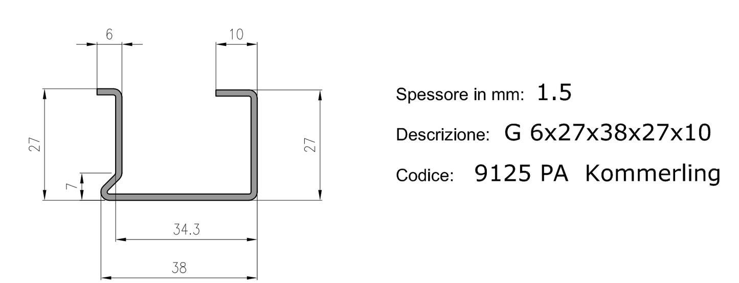 Rinforzi per profili KOMMERLING PROFINE