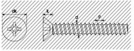 A1M1. VITI AUTOFILETTANTI SENZA PUNTA 3.9x16 (1000) - 07982