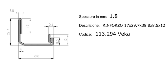 Rinforzi per profili VEKA